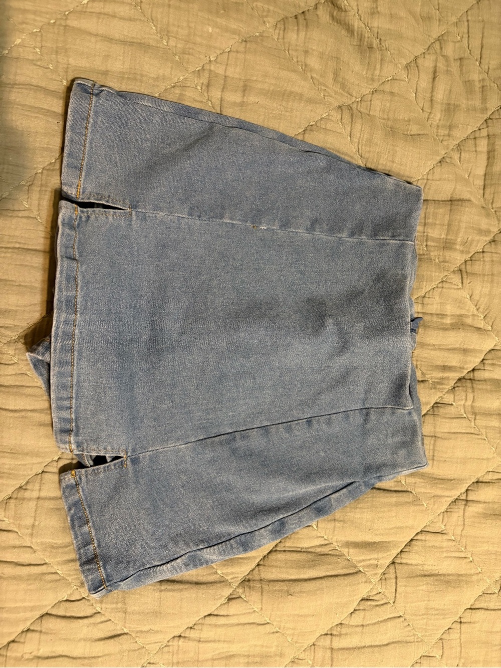Light Wash Denim Mini Skort